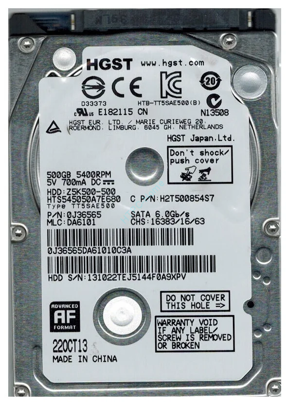 Жесткий диск 500GB HGST  HTS545050A7E680 2.5" фото 1 — HTPC-Home.ru
