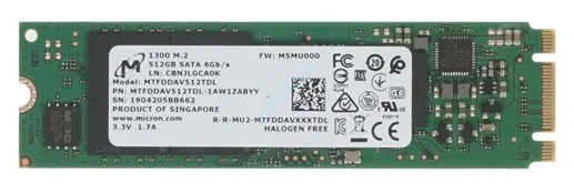 Твердотельный накопитель 512Gb Micron 1300 SATA M.2 MTFDDAV512TDL фото 1 — HTPC-Home.ru