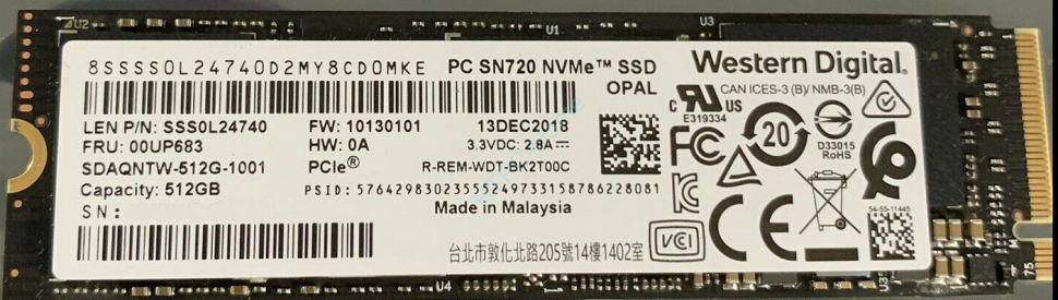 Твердотельный накопитель 512Gb Western Digital Black SN720 SDAPNTW-512G  фото 1 — HTPC-Home.ru