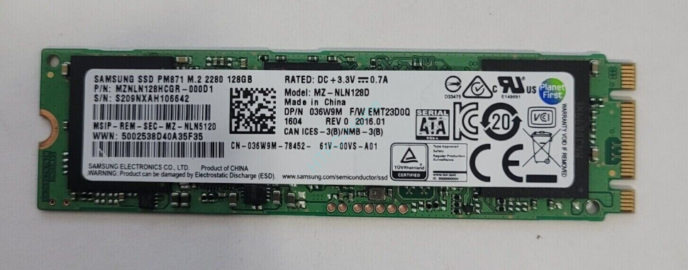 Твердотельный накопитель 128Gb Samsung pm871 M.2 SATA фото 1 — HTPC-Home.ru