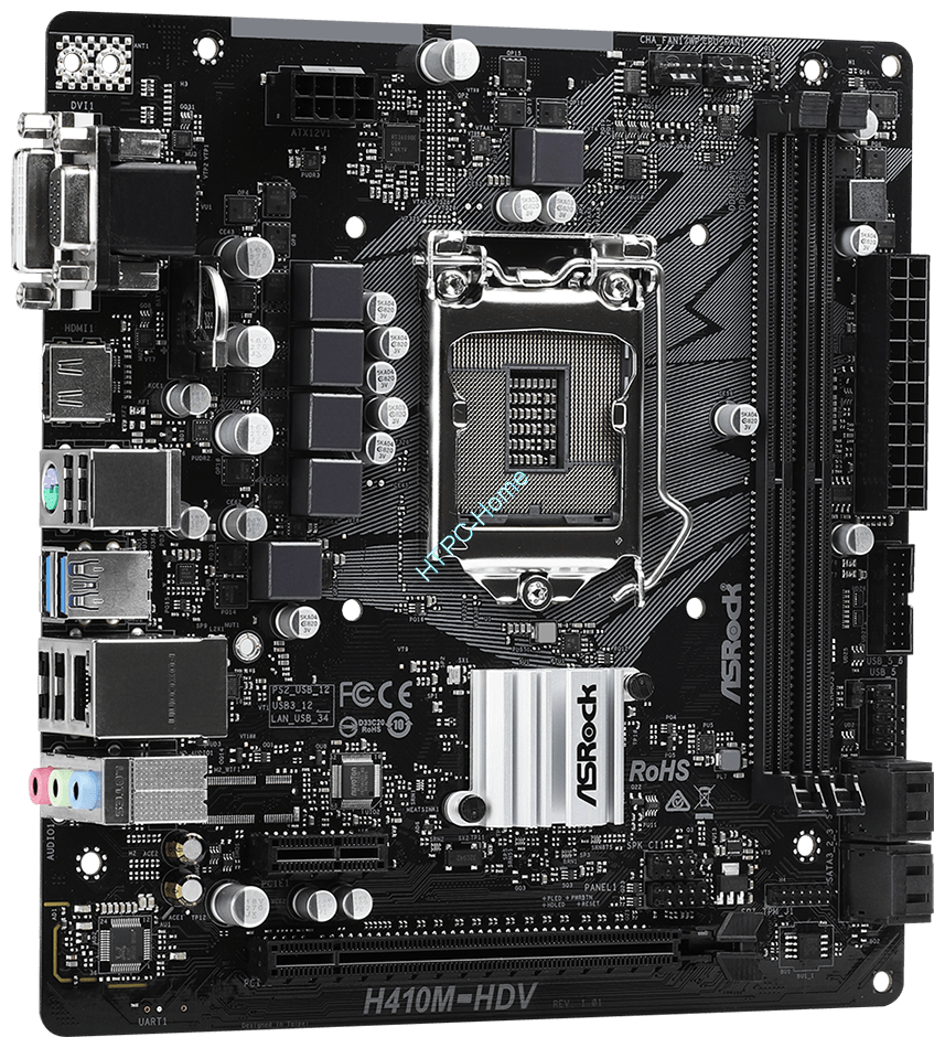 Материнская плата ASRock H470M-HDV MicroATX 2DDR4 фото 1 — HTPC-Home.ru