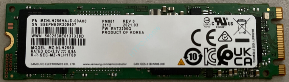 Твердотельный накопитель 128Gb Samsung pm881 M.2 SATA фото 1 — HTPC-Home.ru