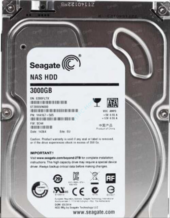 Жесткий диск 3.5 SATA 3 Tb SATA 6Gb / s Seagate NAS ST3000VN000 3.5" 64Mb 