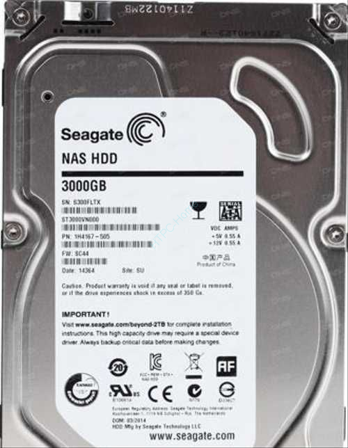 Жесткий диск 3.5 SATA 3 Tb SATA 6Gb / s Seagate NAS ST3000VN000 3.5" 64Mb  фото 1 — HTPC-Home.ru