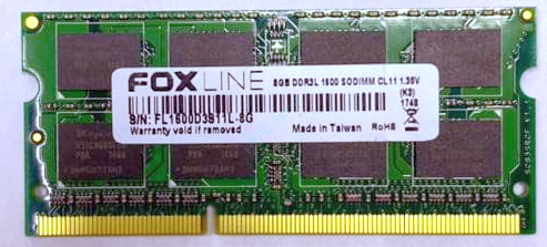 Оперативная память 8Gb Foxline FL1600D3S11L/8G DDR3 PC3-12800 1600MHz SO-DIMM фото 1 — HTPC-Home.ru