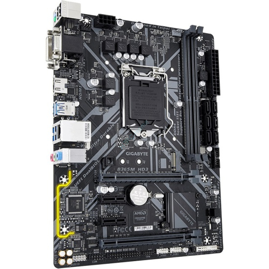Socket 1151v2 GIGABYTE B365M HD3 (RTL) LGA1151 < B365 > 2xPCI-E Dsub+DVI+HDMI+DP GbLAN SATA MicroATX 4DDR4  фото 1 — HTPC-Home.ru