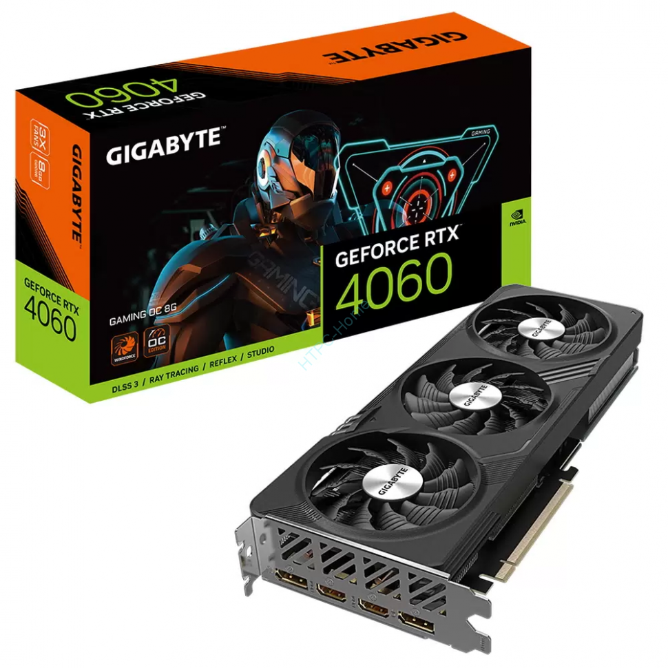 Видеокарта GIGABYTE (GV-N4060GAMING OC-8GD) GeForce RTX 4060 8GB GAMING OC фото 1 — HTPC-Home.ru
