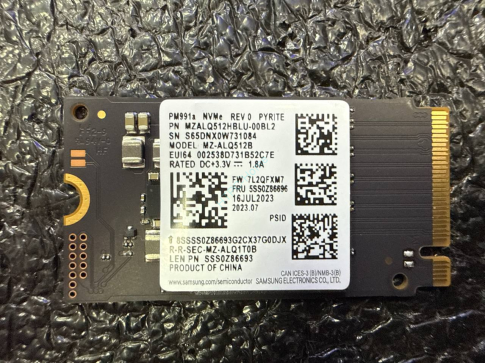 512 Gb Samsung PM991a MZ-ALQ512B 2242 PCI-E pn: MZALQ512HBLU фото 1 &mdash; HTPC-Home.ru