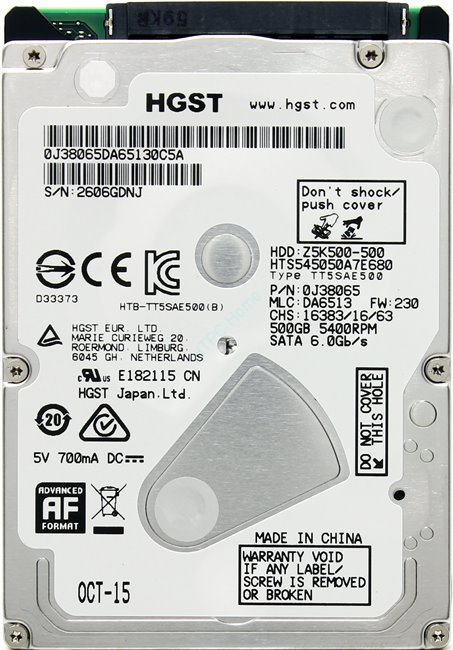 Жесткий диск 500Gb HGST Travelstar Z5K500 HTS545050A7E680 фото 1 — HTPC-Home.ru