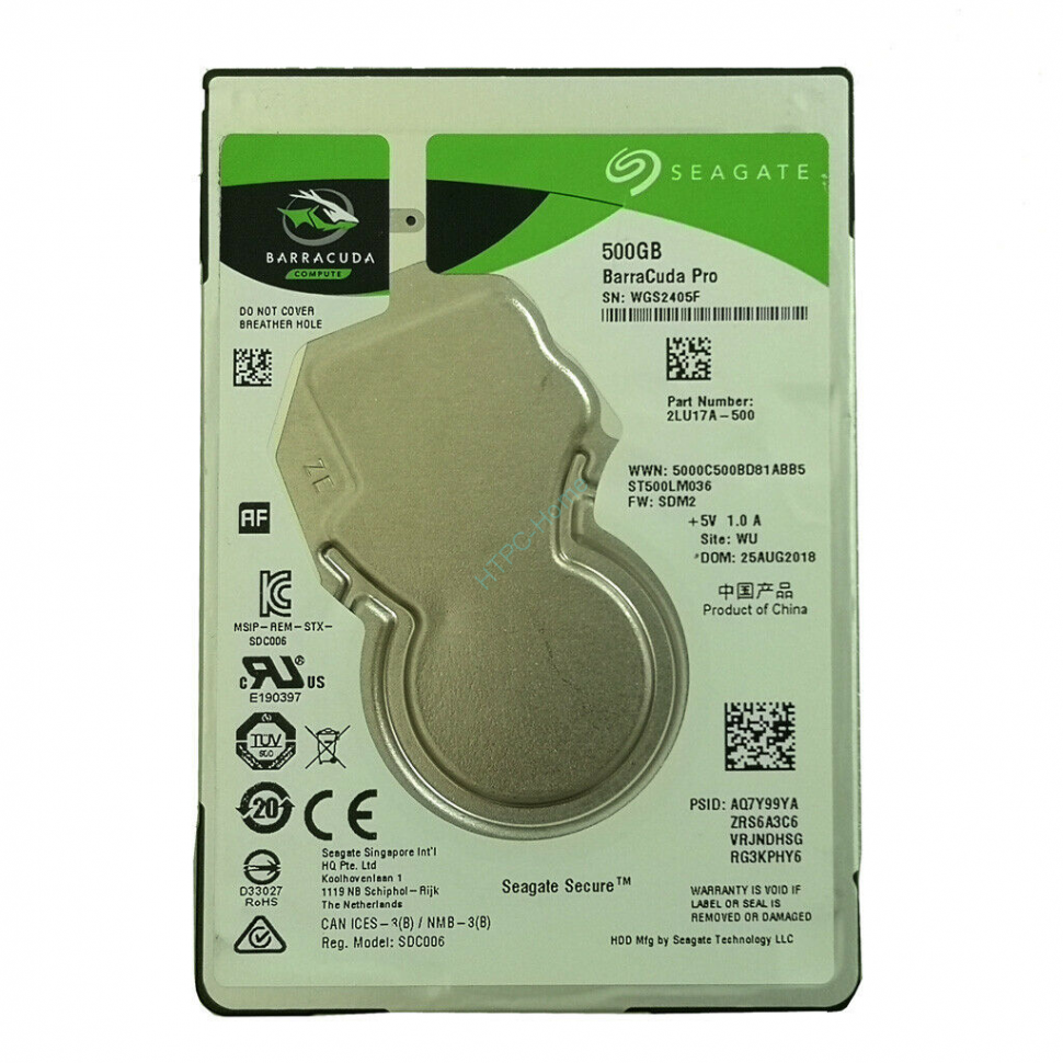 Жесткий диск 500Gb Seagate Barracuda ST500LM036 2.5" 7200rpm 128Mb  фото 1 — HTPC-Home.ru