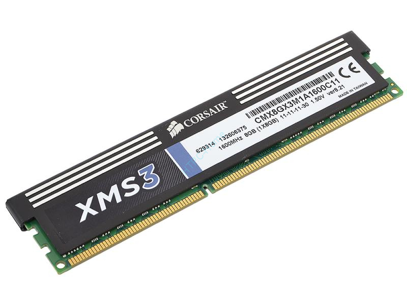Оперативная память 8Gb Corsair XMS3 CMX8GX3M1A1600C11 DDR3 1600 DIMM фото 1 — HTPC-Home.ru