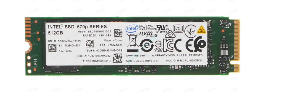 Твердотельный накопитель 512Gb Intel 670P SSDPEKNU512GZH M.2 PCI-E 3.0 x4 фото 1 — HTPC-Home.ru