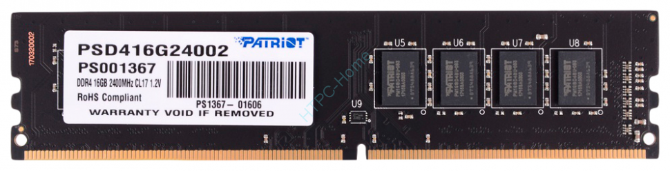 Оперативная память 16Gb Patriot Memory PSD416G24002 DDR4 2400 DIMM фото 1 &mdash; HTPC-Home.ru
