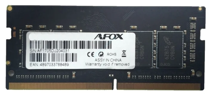 Оперативная память 4Gb AFOX AFSD44EK1P DDR4 2400 SODIMM фото 1 — HTPC-Home.ru