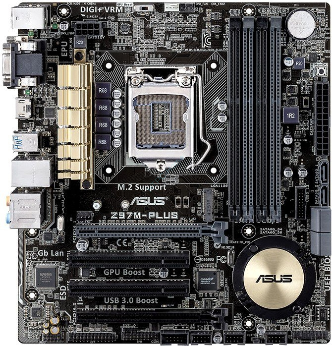 Материнская плата ASUS Z97M-PLUS MicroATX 4DDR3@  фото 1 — HTPC-Home.ru