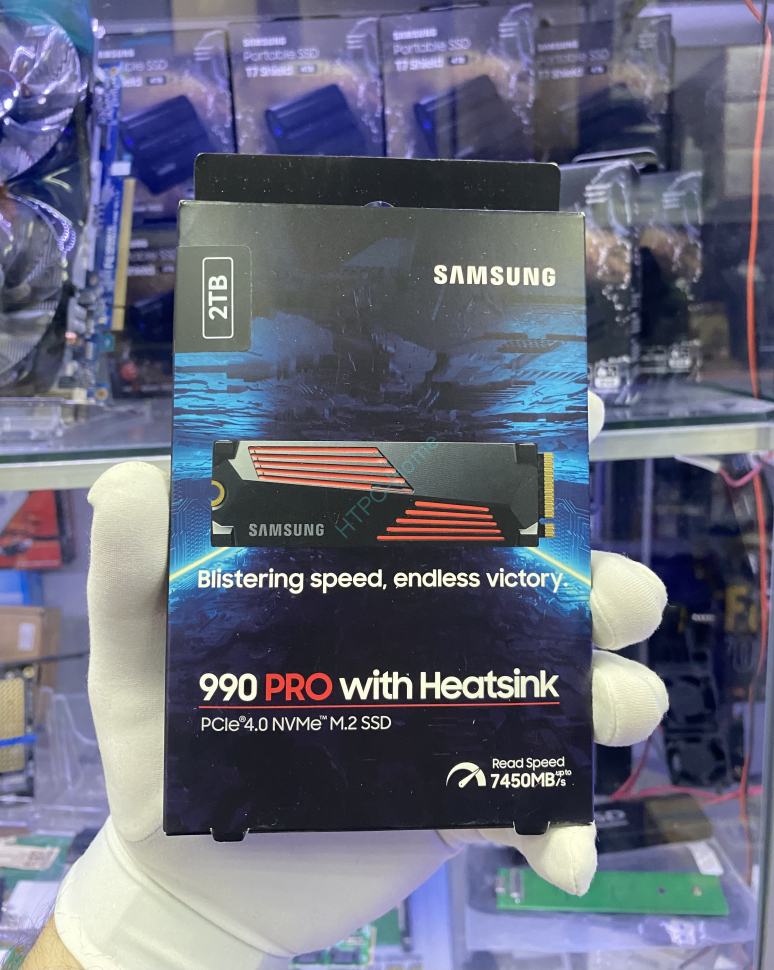 Твердотельный накопитель 2Tb Samsung 990 PRO MZ-V9P2T0СW M.2 PCI-E Gen4 x4 с радиатором фото 1 — HTPC-Home.ru