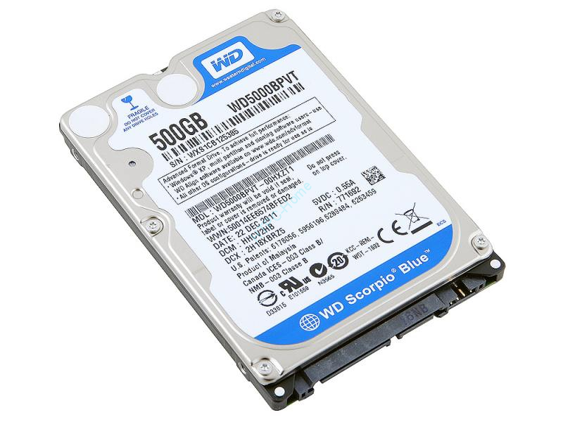 500Gb SATA-II 300 Western Digital Scorpio Blue WD5000BPVT 2.5" 5400rpm 8Mb фото 1 — HTPC-Home.ru