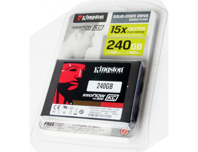 Твердотельный накопитель 240Gb SATA Kingston SSDNow KC300 SKC300S37A/240G 2.5" MLC фото 1 — HTPC-Home.ru