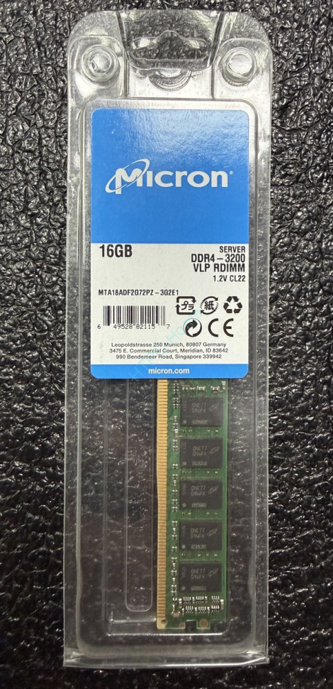 16Gb Micron DIMM ECC REG PC4-25600 3200MHz MTA18ADF2G72PZ-3G2E1 фото 1 &mdash; HTPC-Home.ru