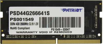 Оперативная память 4Gb Patriot PSD44G240082S DDR4 2400 DIMM фото 1 — HTPC-Home.ru