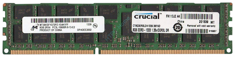 Оперативная память 8Gb Micron MT36KSF1G72PZ-1G4K1FF DDR3 1333 DIMM ECC REG фото 1 — HTPC-Home.ru
