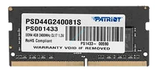Оперативная память 4Gb Patriot PSD44G240081S DDR4 2400 SODIMM  фото 1 — HTPC-Home.ru