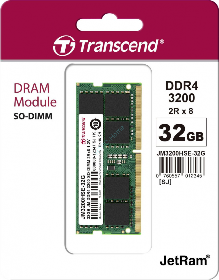 Оперативная память 32Gb Transcend JM3200HSE-32G SO-DIMM 3200 DDR4 фото 1 — HTPC-Home.ru