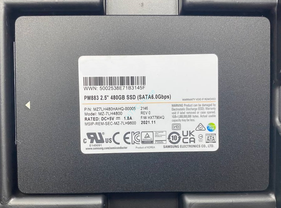 Твердотельный накопитель 480GB Samsung PM883 MZ7LH480HAHQ-00005 Enterprise SSD, 2.5" SATA 6Gbps OEM фото 1 — HTPC-Home.ru