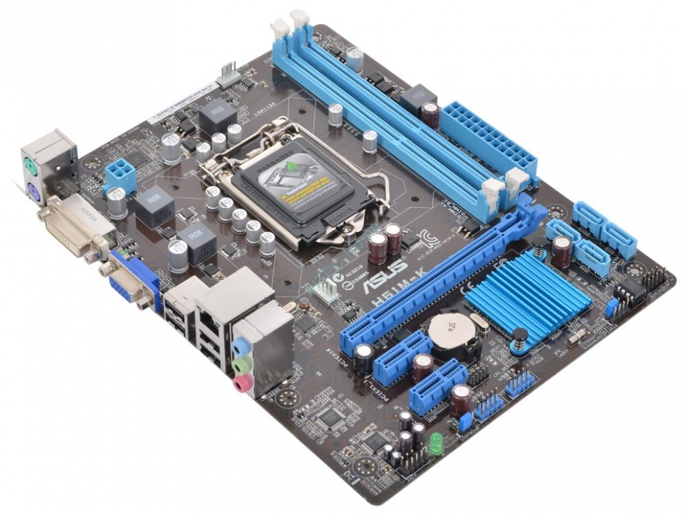 Материнская плата ASUS H61M-K  LGA1155 MicroATX 2DDR-III фото 1 — HTPC-Home.ru