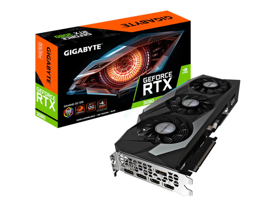 Видеокарта GIGABYTE GeForce RTX 3080 Gaming OC 10G GV-N3080GAMING OC-10GD фото 1 — HTPC-Home.ru