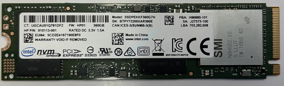 360GB INTEL SSDPEKKF360G7H SSD DC 6000p M.2 80mm PCIe фото 1 — HTPC-Home.ru