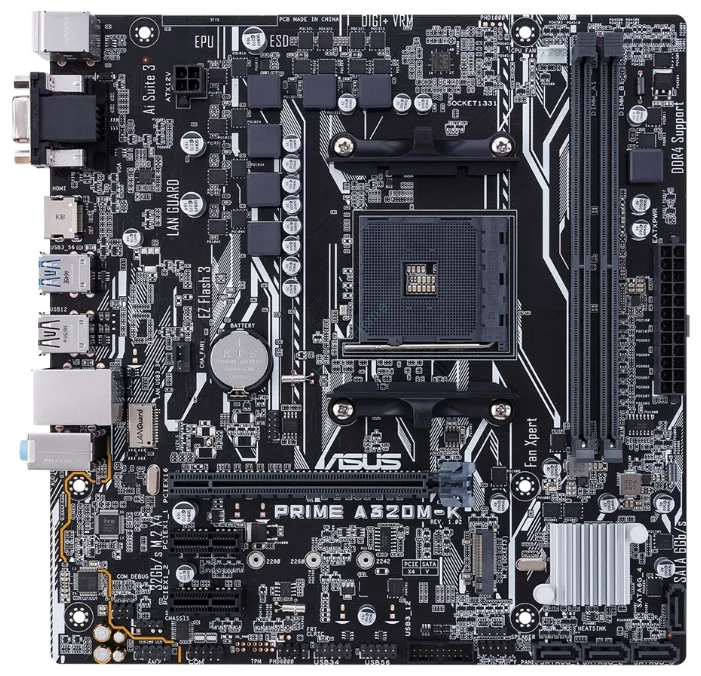 Материнская плата ASUS PRIME A320M-K AM4 фото 1 — HTPC-Home.ru