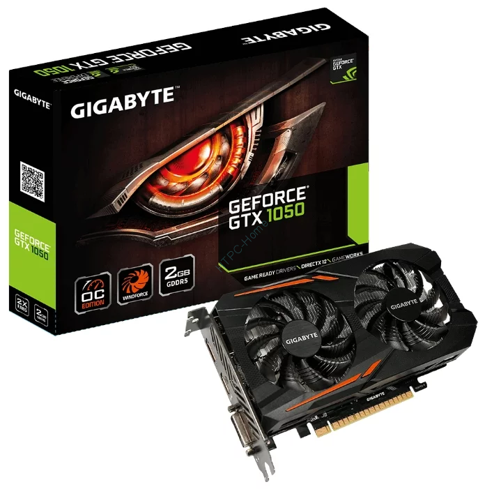 Видеокарта GIGABYTE GeForce GTX 1050 1379MHz PCI-E 3.0 2048MB 7008MHz 128 bit DVI HDMI DisplayPort HDCP OC фото 1 — HTPC-Home.ru
