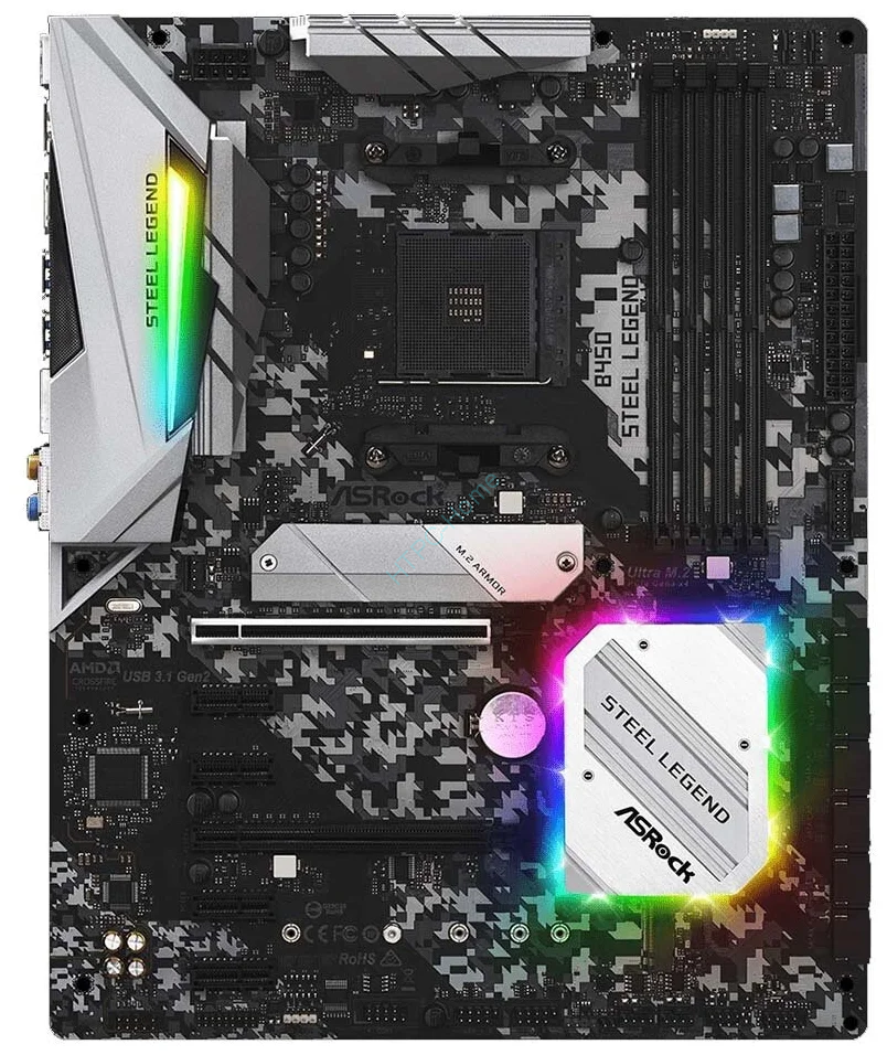 Материнская плата ASRock B450M STEEL LEGEND AM4  фото 1 — HTPC-Home.ru