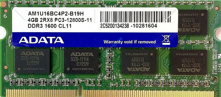 4Gb ADATA AM1U16BC4P2 B19H DDR3 1600MHz SODIMM 16chip 1 000 HTPC Home.ru