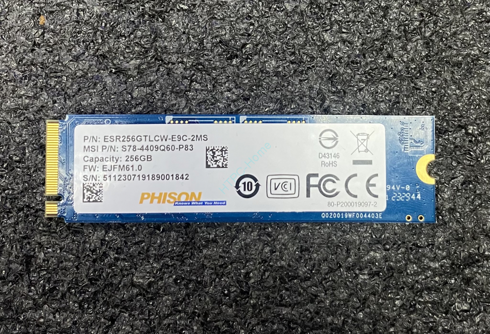 Твердотельный накопитель 256GB M2. 2280 Phison ESR256GTLCW-E9C-2MS фото 1 — HTPC-Home.ru