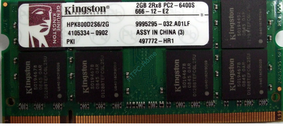 Оперативная память 2Gb Kingston HPK800D2S6/2G DDR2 PC2-6400 800 SODIMM  фото 1 — HTPC-Home.ru