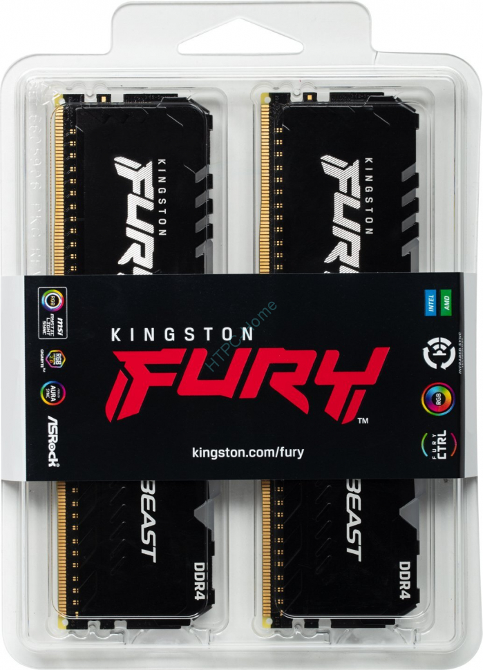 Оперативная память 16Gbx2 Kingston FURY Beast RGB KF432C16BBAK2/32 DDR4 3200 DIMM фото 1 — HTPC-Home.ru