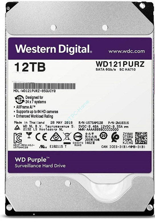 Жёсткий диск 12Tb Western Digital Purple Pro WD121PURP фото 1 — HTPC-Home.ru