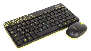 Клавиатура и мышь Logitech MK240 Nano Black-Yellow USB — HTPC-Home.ru