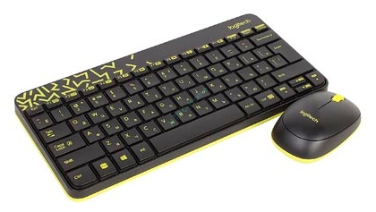 Клавиатура и мышь Logitech MK240 Nano Black-Yellow USB фото 1 — HTPC-Home.ru