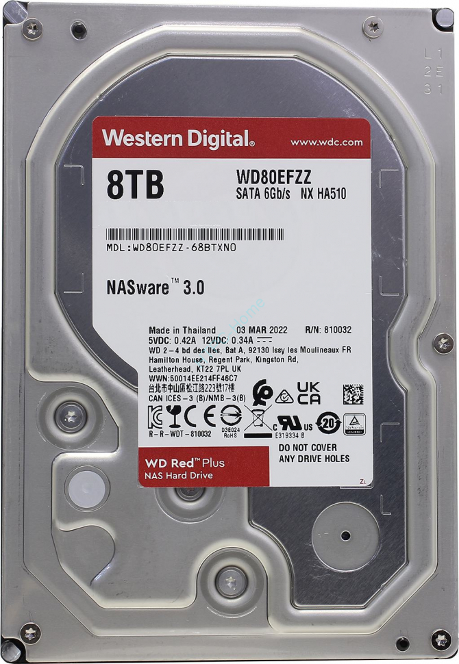 Жесткий диск 8Tb Western Digital Red Plus WD80EFZZ 3.5"  фото 1 — HTPC-Home.ru