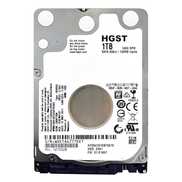 Жесткий диск 1Tb HGST Travelstar Z5K1 HTS541010B7E610 2.5" 5400rpm 128Mb фото 1 — HTPC-Home.ru