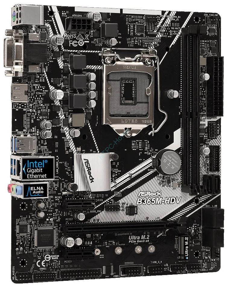 Материнская плата ASRock B365M-HDV LGA1151 MicroATX  фото 1 — HTPC-Home.ru