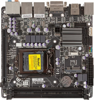 GIGABYTE GA-B75N rev1.0 LGA1155 &lt; B75 &gt; PCI-E DVI+DualHDMI 2xGbLAN SATA Mini-ITX 2DDR3 — HTPC-Home.ru