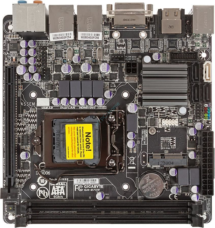 GIGABYTE GA-B75N rev1.0 LGA1155 PCI-E DVI+DualHDMI 2xGbLAN SATA Mini ...
