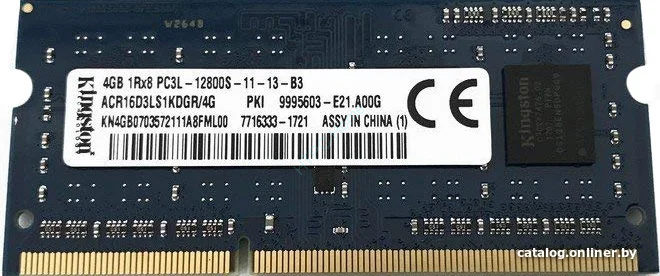 Модуль памяти 4Gb Kingston ACR16D3LS1KDGR/4G DDR3 1600 SODIMM  фото 1 — HTPC-Home.ru