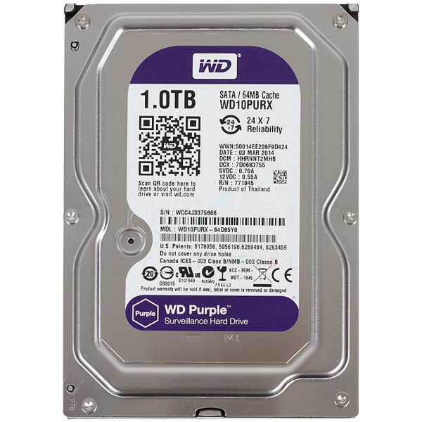 Жесткий диск 1Tb Western Digital Purple WD10PURX 3.5" фото 1 — HTPC-Home.ru