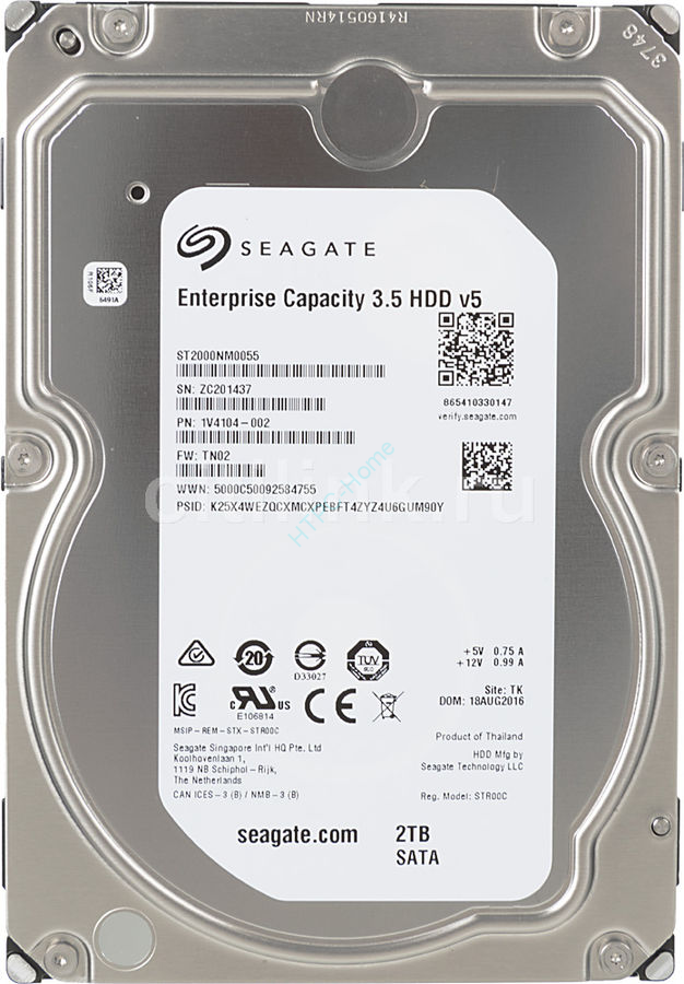 Жёсткий диск HDD 2Tb SATA Seagate Enterprise Capacity ST2000NM0055 3.5"7200rpm 128Mb фото 1 — HTPC-Home.ru