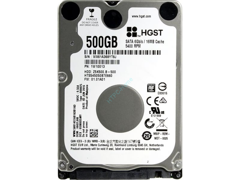 Жесткий диск 500Gb HGST HTS545050B7E660 2.5" 5400rpm 16Mb фото 1 — HTPC-Home.ru